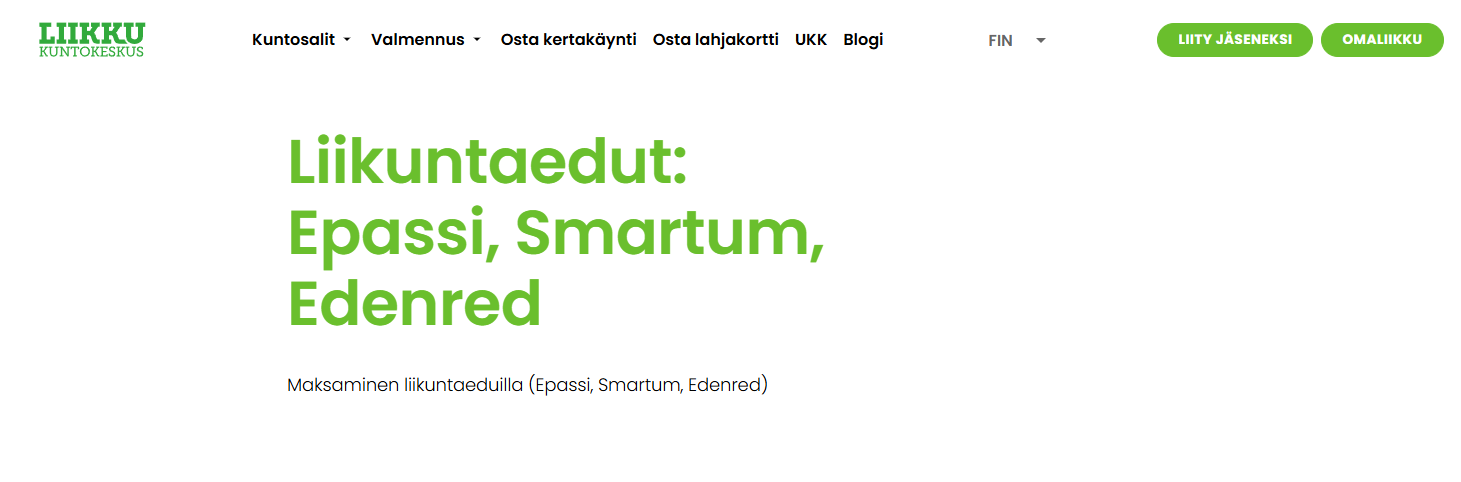 Liikku kuntosaliketjun esikatselu Epassi liikuntaedulle