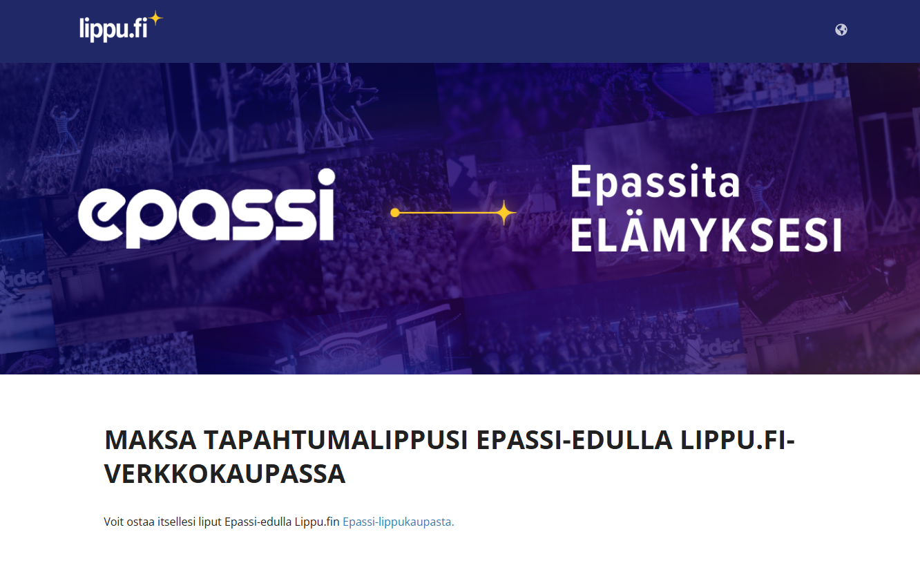 Lippu.fi tapahtumalippujen esikatselu Epassi kulttuuriedulle